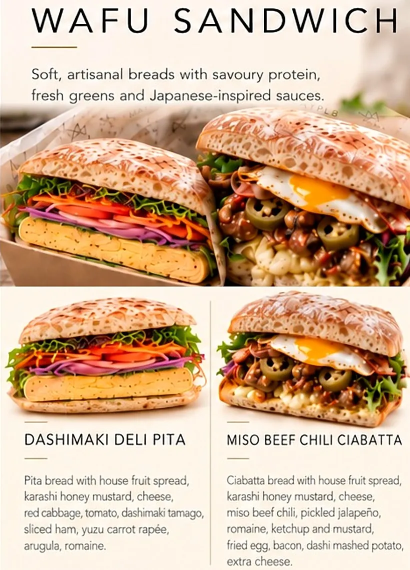 Wafu Sandwich menu board