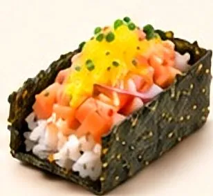 Salmon Tartare sushi taco